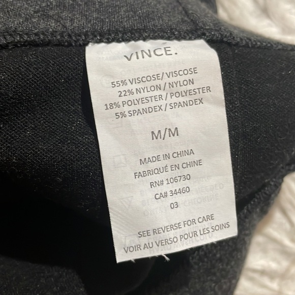 Vince Charcoal Gray Textured Stitch Front Seam Leggings - Picture 11 of 12